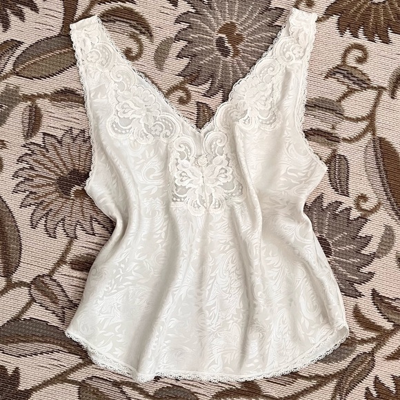 Vintage Cami & Slip Set Nylon Lace Camisole Skirt M Medium - Picture 2 of 8